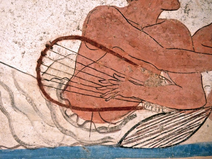 Couple of Lovers & Lyre (detail North Wall)