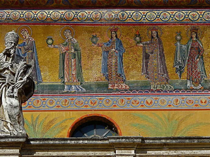 Four Women Holding Lamps