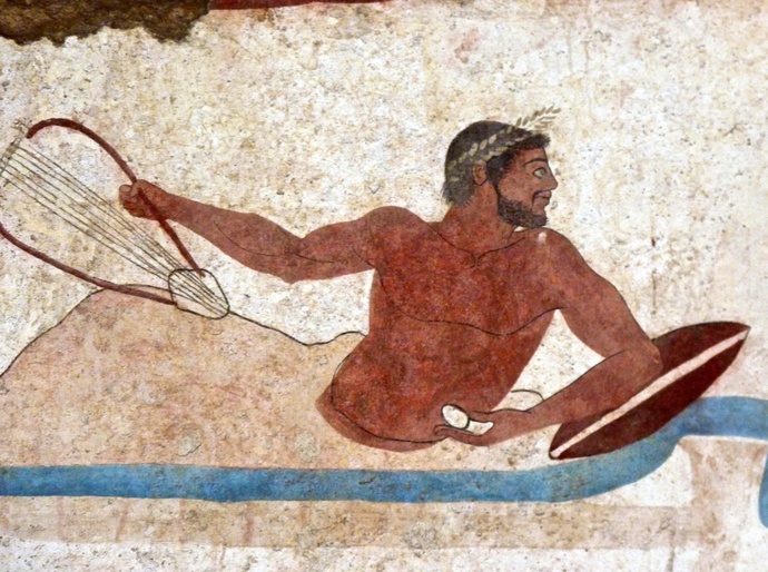 Musician with Lyre (detail South Wall)