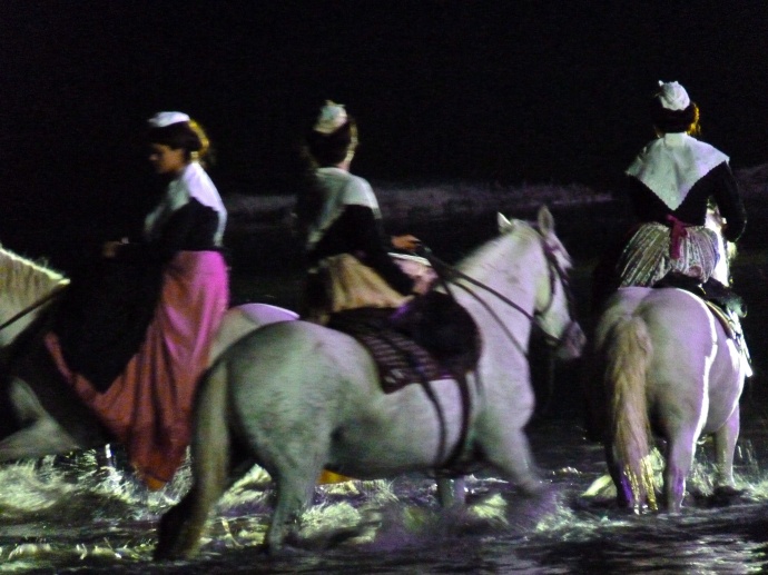 Women Wearing Traditional Camargue Dresses